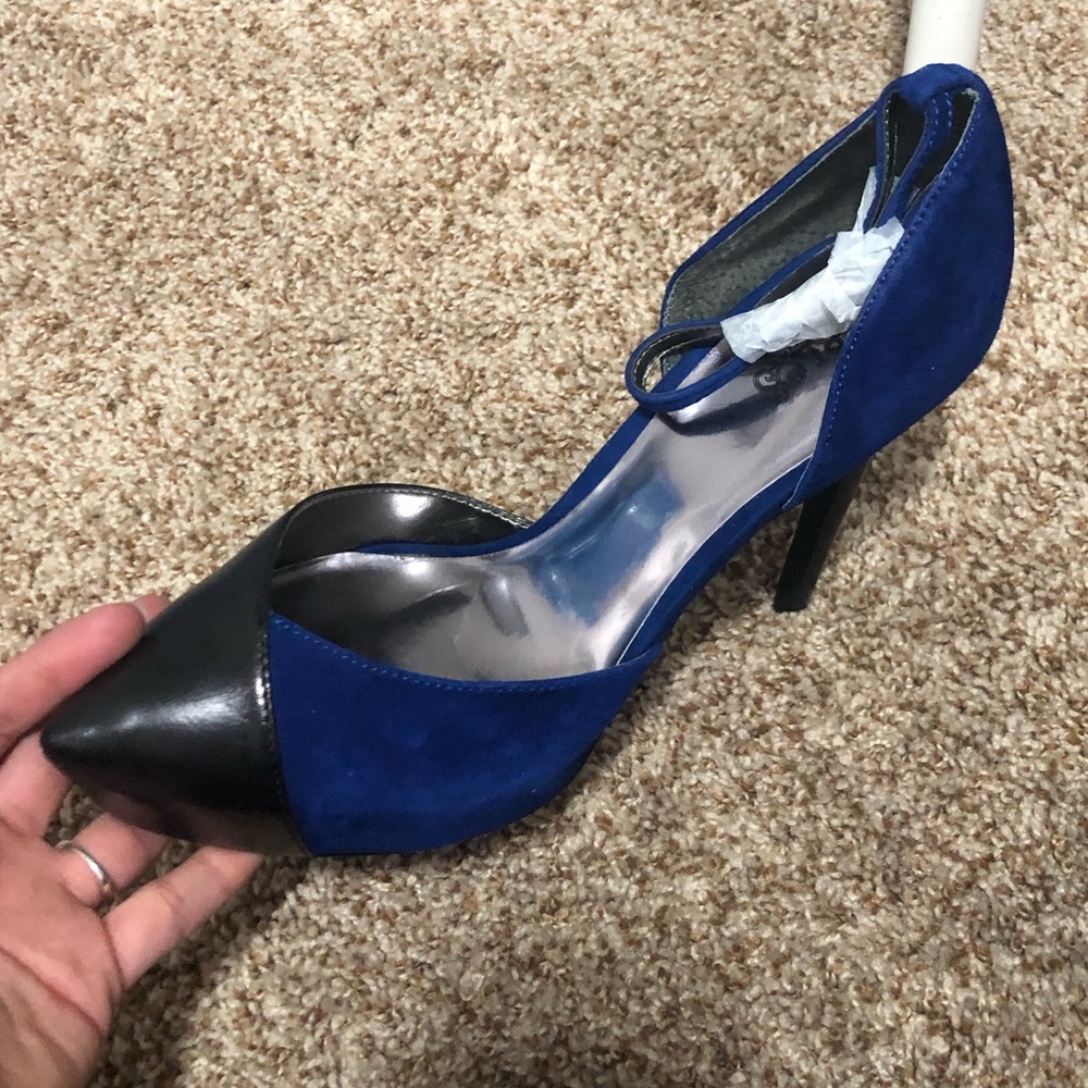 Blue &black heels